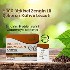 Fibrelle İnülin-Bromelain Kahve Detox 30 Adet 3 gr Kutu Saşe 90 g