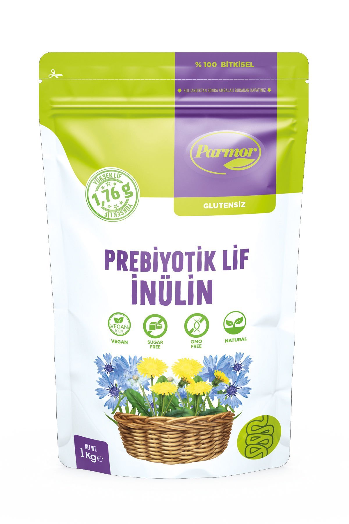Parmor İnülin Prebiyotik Lif - Hindibağ (1 Kg Ambalaj) INULIN