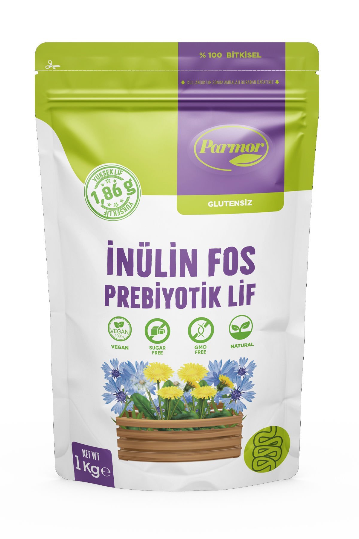 Parmor İnülin FOS Prebiyotik Lif - 1 Kg INULIN