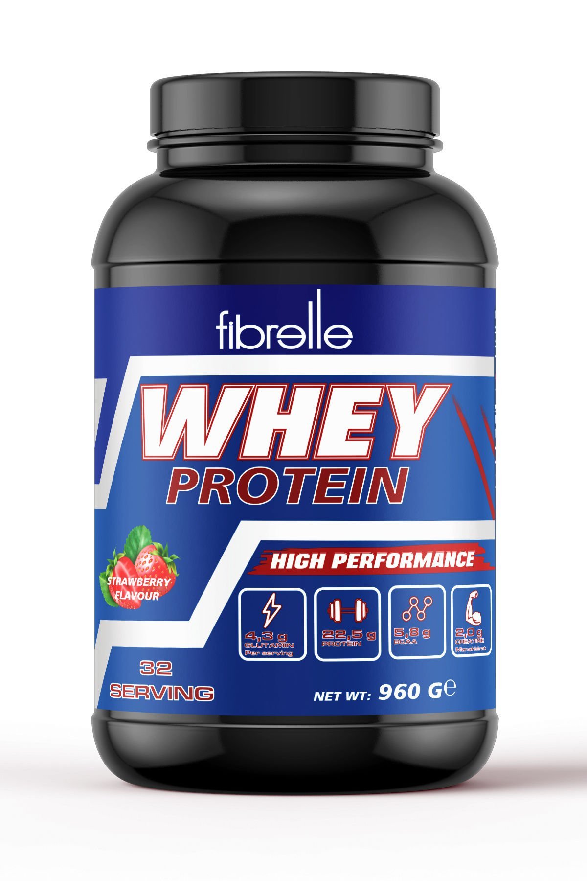 Fibrelle Whey Protein Çilek Aromalı 960 g