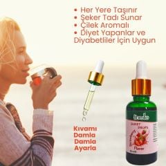 Fibrelle Çilek Aromalı Sıvı Tatlandırıcı - 30ml