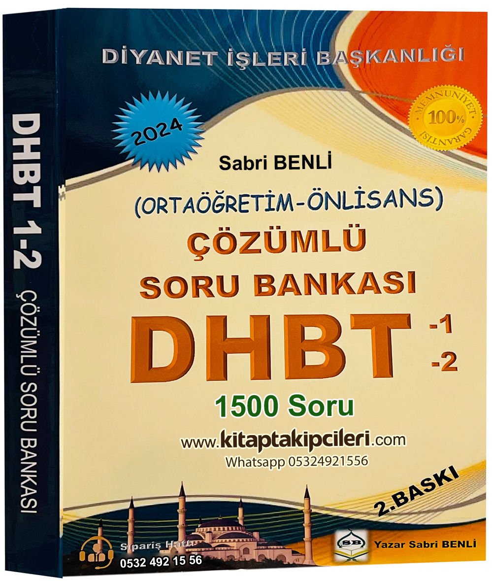2024 Dhbt, Mbsts, Dkab, Gys Sabri Benli, Özel Çözümlü Soru Bankası,1500 Soru Toplam 524 Sayfa