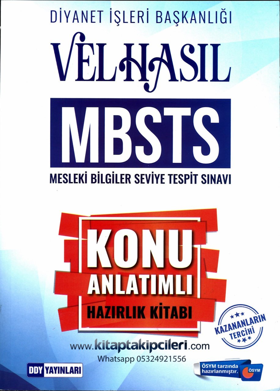 MBSTS VELHASIL, Konu Anlatımlı Hazırlık Kitabı, Diyanet İşleri Başkanlığı, ÖSYM Uygun, 592 Sayfa