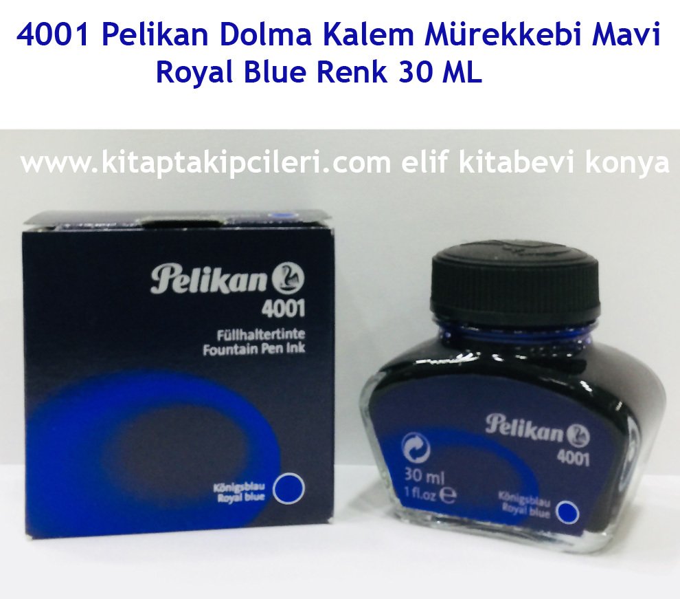 4001 Pelikan Dolma Kalem Mürekkebi Mavi Royal Blue Renk 30 ML