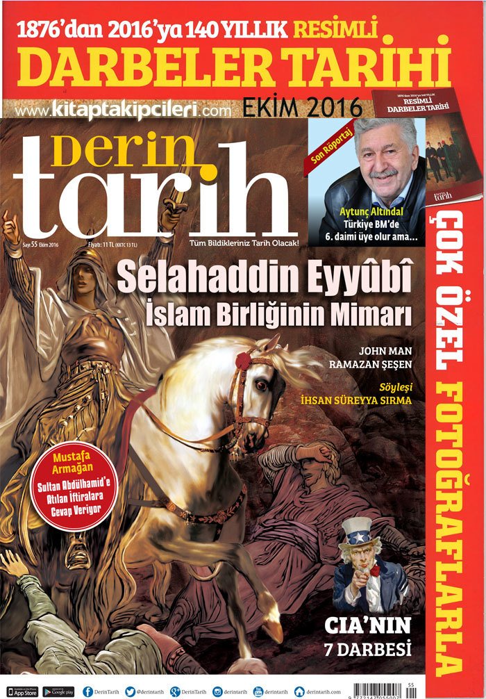 Derin Tarih Dergisi EKİM 2016 Sayısı, 140 Yıllık Darbeler Tarihi Renkli Resimli KİTAP HEDİYE