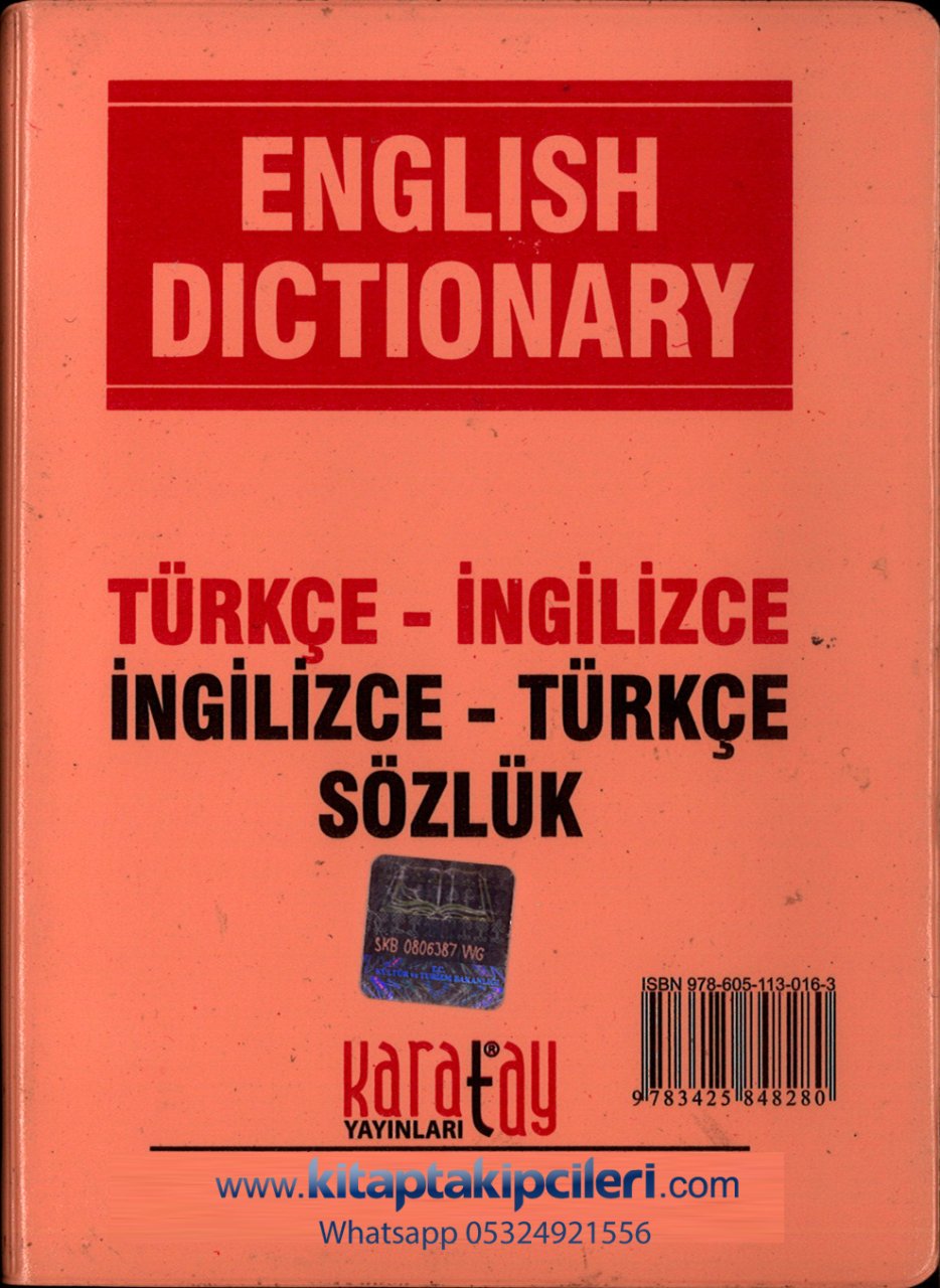English Dictionary İngilizce Türkçe Türkçe İngilizce Sözlük Cep Boy 400 Sayfa Plastik Kapak Karatay Yayınları