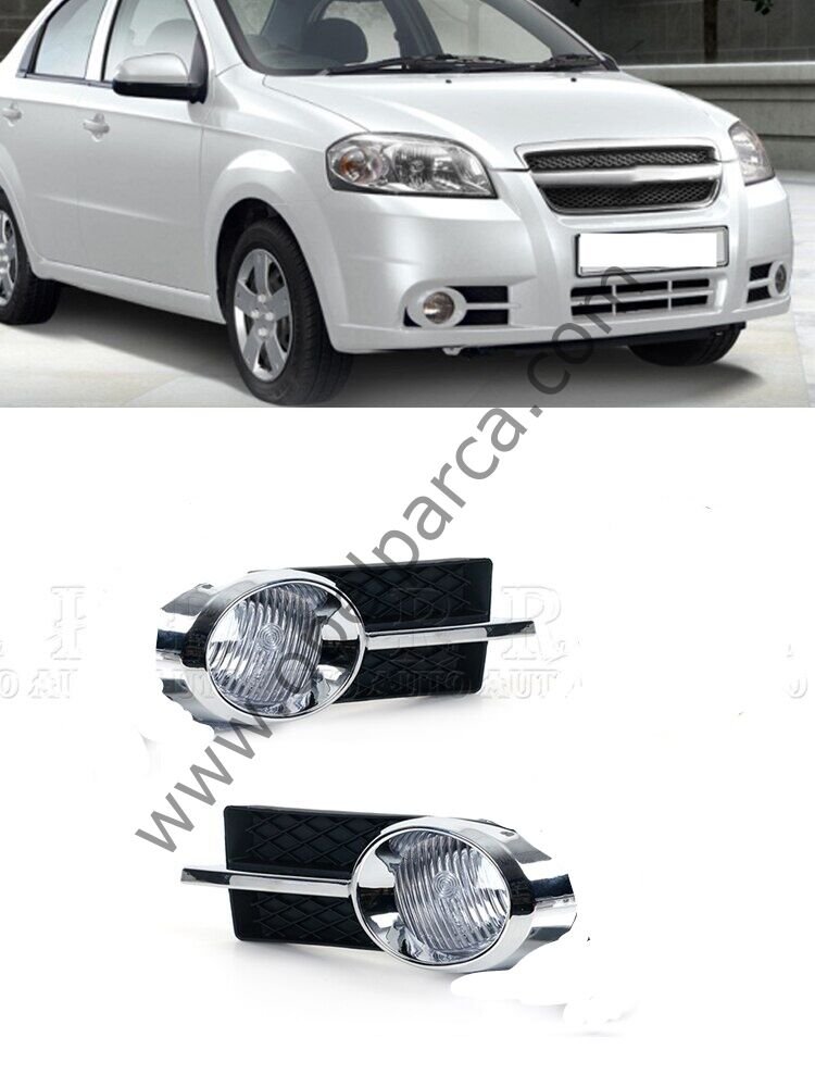 Chevrolet Aveo 2006 - 2011 Sedan Sis Farı & Çerçevesi ( Sağ - Sol Takım )sis kapağı KROM
