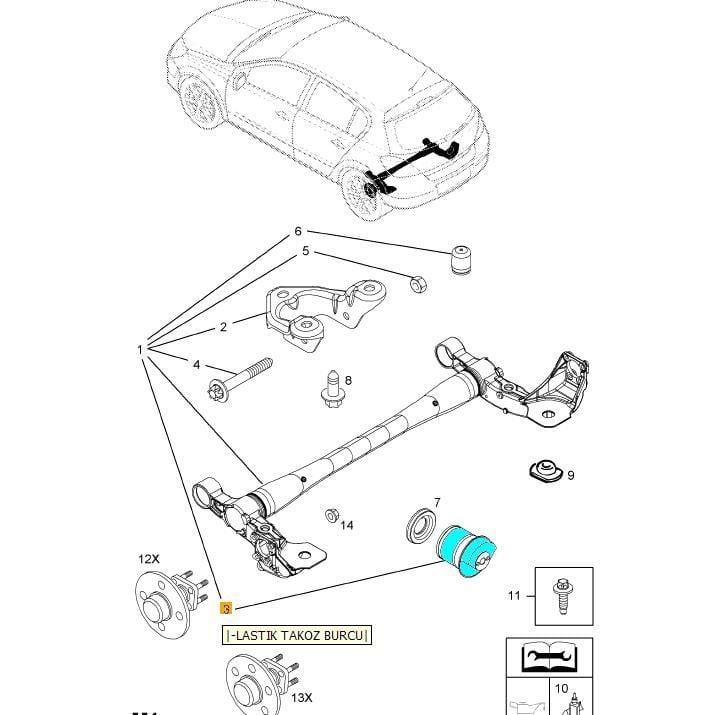 Opel Astra H Alt Travers Burcu Yan Sanayi