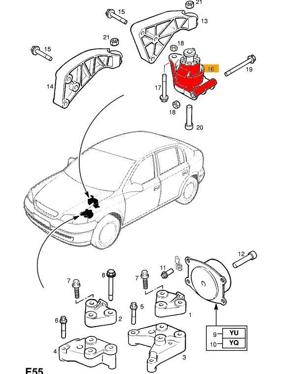 Opel Zafira A Arka Motor Takozu ( Manuel Vites ) İthal