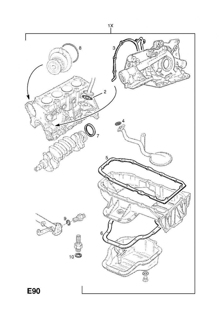 Astra G 1999 - 2004 X20XEV - X20XER motor Alt Takım Conta