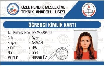 OKUL ÖĞRENCİ KİMLİK KARTI (PROXİMİTY - MİFARE KART BASKILI) - MATBAA BASKISI - OKULA ÖZEL TASARIM - 100 ADET KART