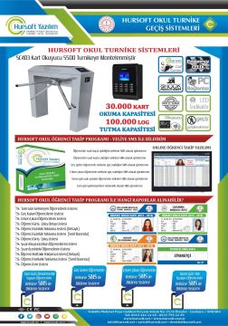 HURSOFT S480 TURNİKE SİSTEMİ (1 ADET KART OKUYUCU TURNİKEYE MONTELİ)