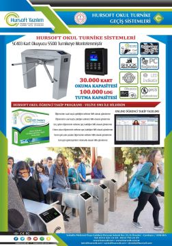 HURSOFT S480 TURNİKE SİSTEMİ (1 ADET KART OKUYUCU TURNİKEYE MONTELİ)