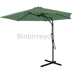 Ampul Bahçe Şemsiyesi Krank Kollu Şemsiye 3 Metre Yeşil AA244