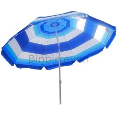 Plaj Şemsiyesi Bahçe Şemsiyesi Eğilen Plaj Şemsiyesi Mavi Çizgili Uv Koruma 200 cm FC002