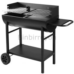 Kingboy Mangal Barbekü Yarım Varil Çift Hazneli Tekerlekli Sehpalı 105cm AF036