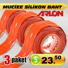 ARLON Silikon Bant (Mucize Bant) 3'lü Paket Kırmızı