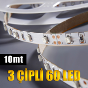 Led Şerit AA-030 - 3 Chip / Sarı- İç Mekan - 10mt