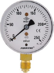 Pakkens 0-25 mbar Alttan Çıkışlı Manometre