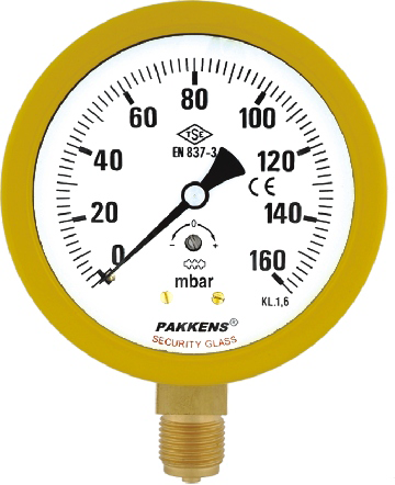 Q100 Pakkens 0-250 mbar Alttan Çıkışlı Manometre