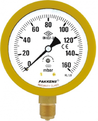 Q100 Pakkens 0-400 mbar Alttan Çıkışlı Manometre