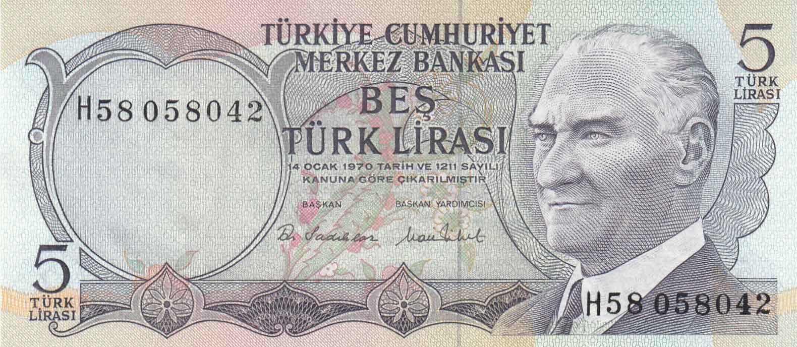 5 Lira 6.Emisyon / 2.Tertip H58058042