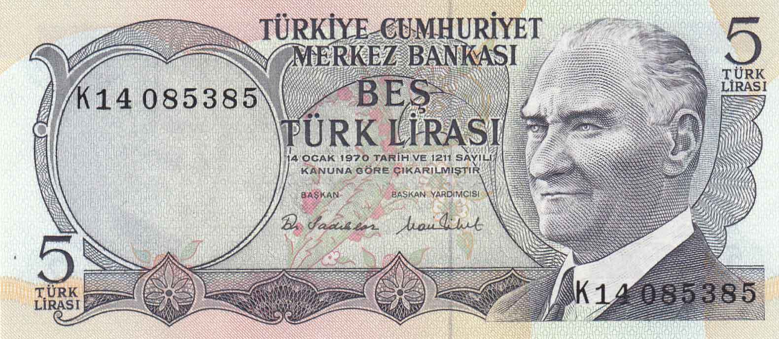 5 Lira 6.Emisyon / 2.Tertip K14085385