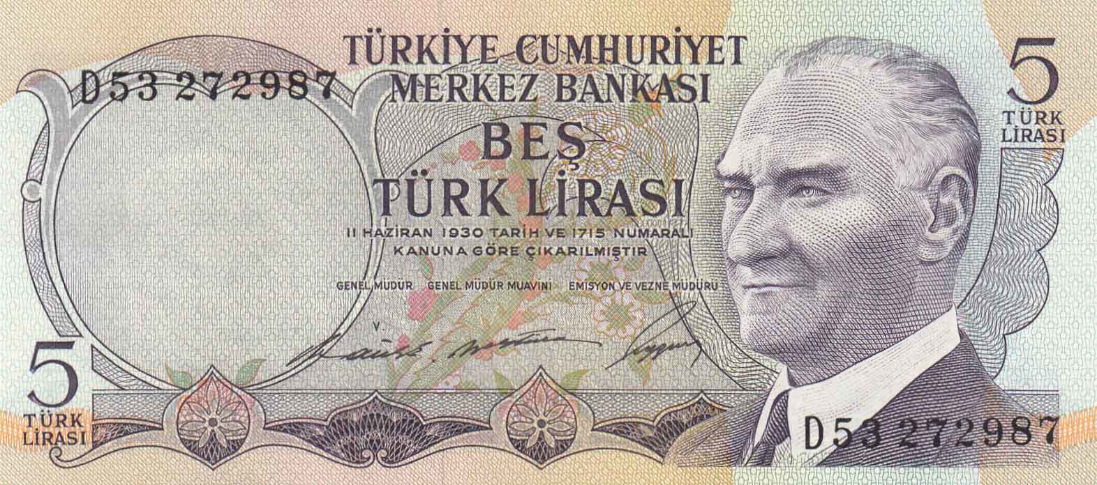 5 Lira 6.Emisyon / 1.Tertip D53272987