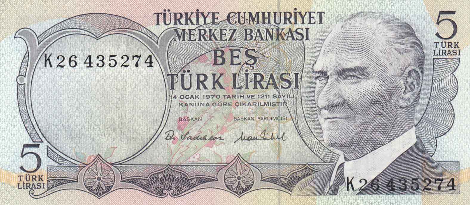5 Lira 6.Emisyon / 2.Tertip K26435274