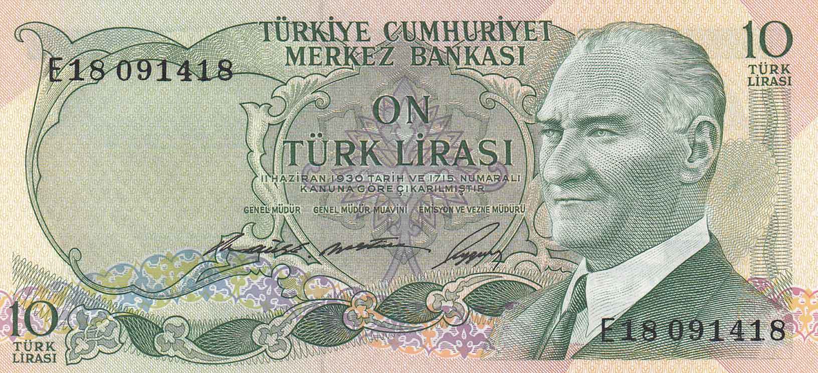 10 Lira 6.Emisyon / 1.Tertip E18091418