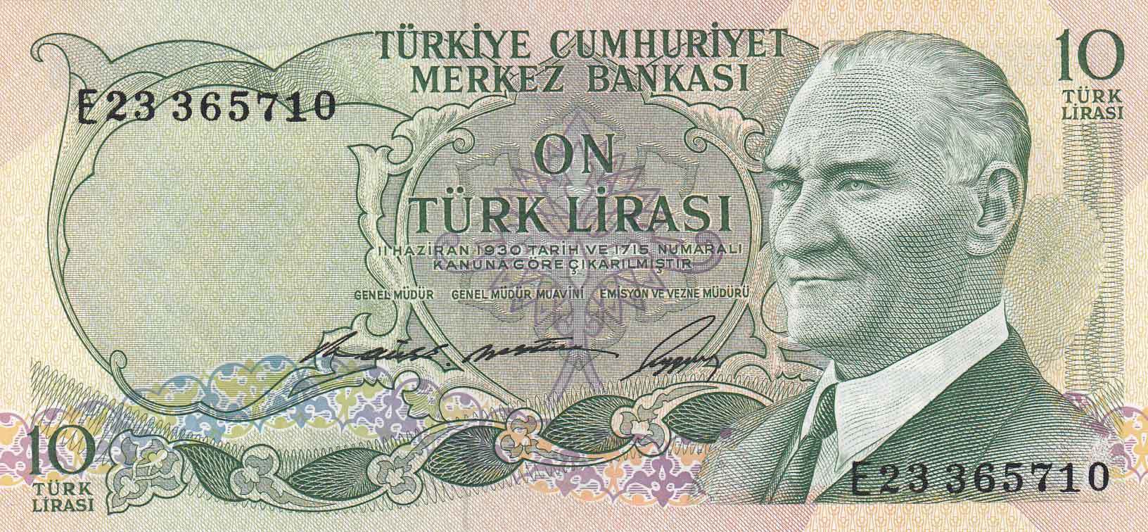 10 Lira 6.Emisyon / 1.Tertip E23365710