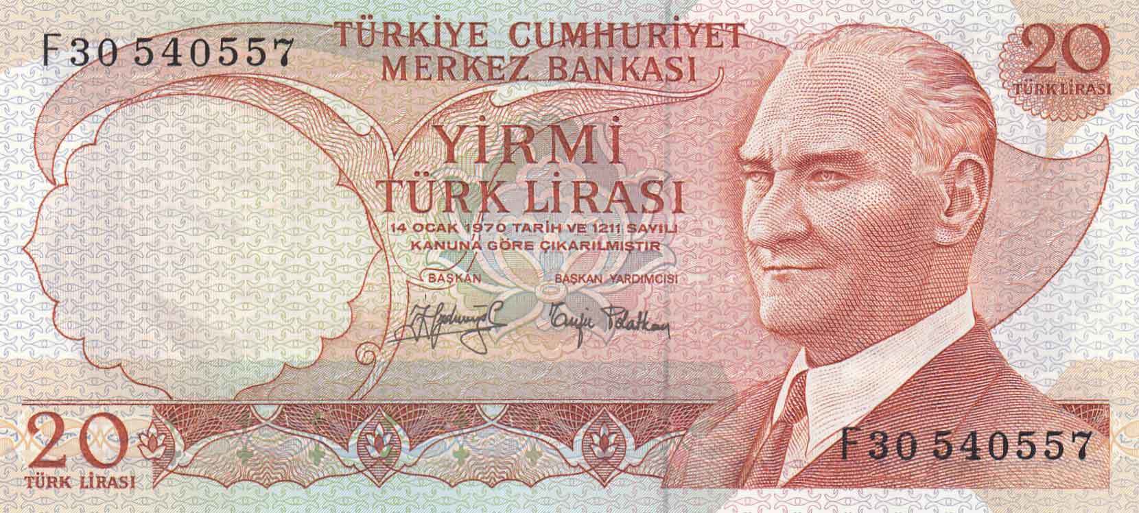 20 Lira 6.Emisyon / 3.Tertip F30540557