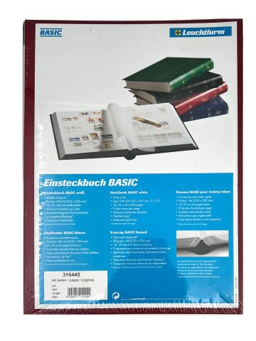 Pul Defteri 64 Sayfa (A4 BASIC) KIRMIZI cilt, BEYAZ sayfa