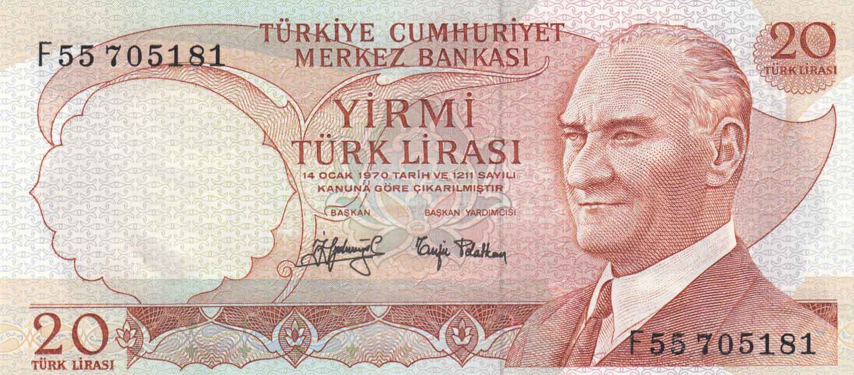 20 Lira 6.Emisyon / 3.Tertip F55705181