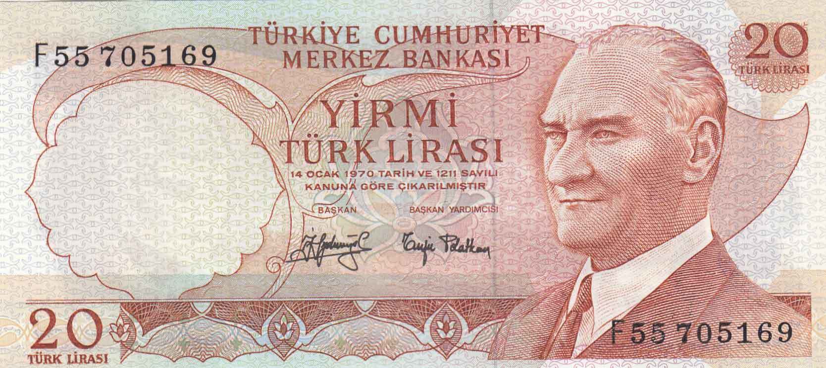 20 Lira 6.Emisyon / 3.Tertip F55705169