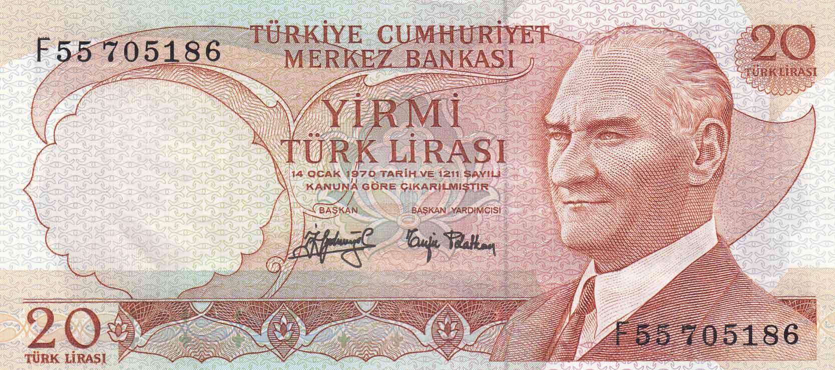 20 Lira 6.Emisyon / 3.Tertip F55705186