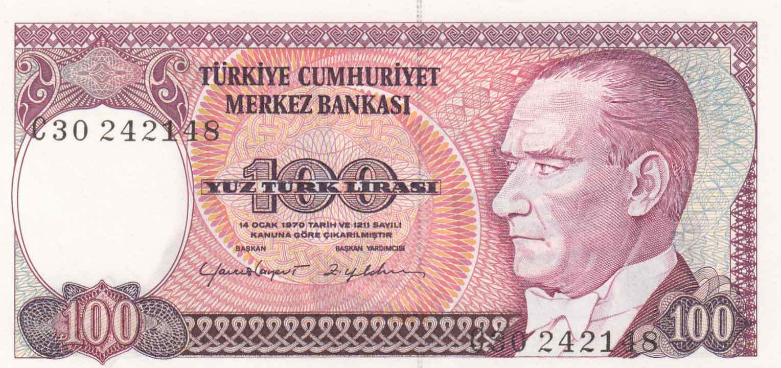 100 Lira 7.Emisyon / 2.Tertip C30242148