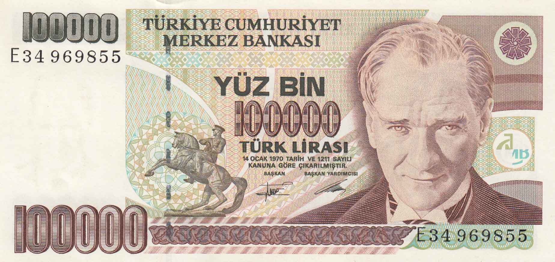 100.000 Lira 7.Emisyon / 2.Tertip E34969855