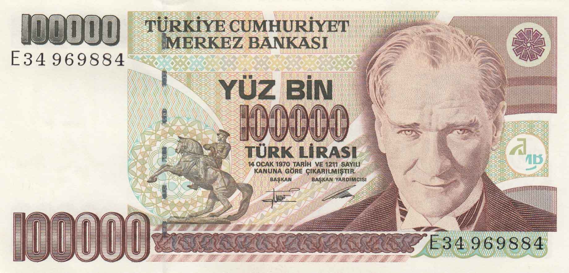 100.000 Lira 7.Emisyon / 2.Tertip E34969884