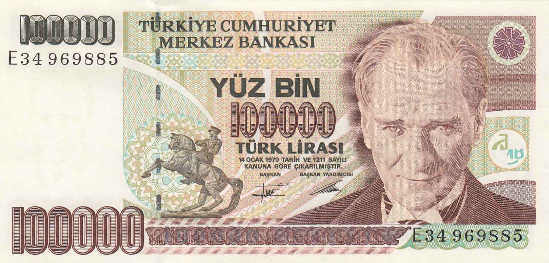 100.000 Lira 7.Emisyon / 2.Tertip E34969885