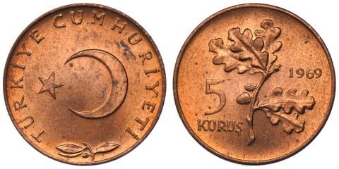 5 Kuruş 1969 ÇİL