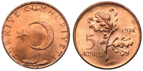 5 Kuruş 1974 ÇİL
