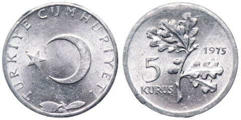 5 Kuruş 1975 ÇİL