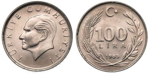 100 Lira 1985 ÇİL