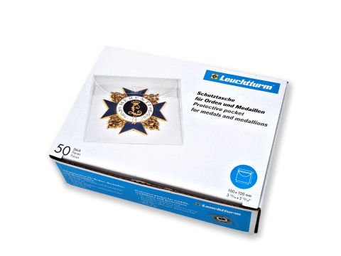 Madalya ve Nişanlar için Şeffaf Zarf 90x90mm (50'li paket)