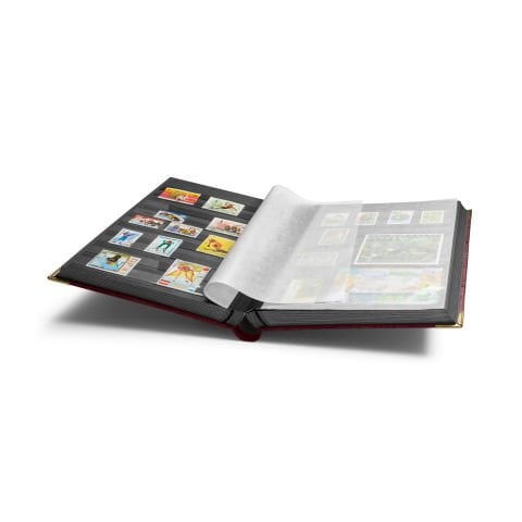 Leuchtturm Pul Defteri - Metal Köşebentli Crocodile Comfort Deluxe A4 (64 siyah sayfa) YEŞİL cilt