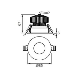 6W Sıva Altı Yuvarlak Led Spot - Beyaz  Kasa - LS443 S