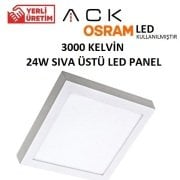 24W Sıva Üstü KARE Led Panel Metal Beyaz Kasa 30X30 cm Günışığı 3000K - AP04-02400