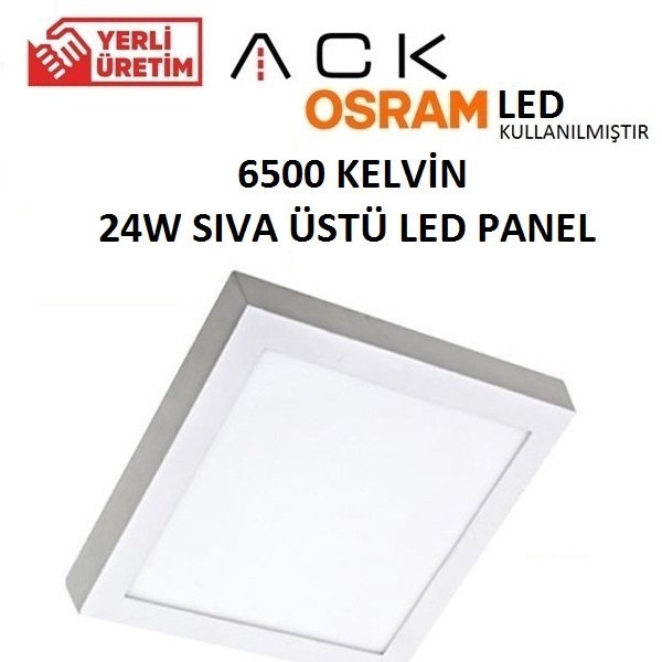 24W Sıva Üstü KARE Led Panel Metal Beyaz Kasa 30X30 cm Beyaz Işık 6500K - AP04-02430