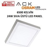24W Sıva Üstü KARE Led Panel Metal Beyaz Kasa 30X30 cm Beyaz Işık 6500K - AP04-02430